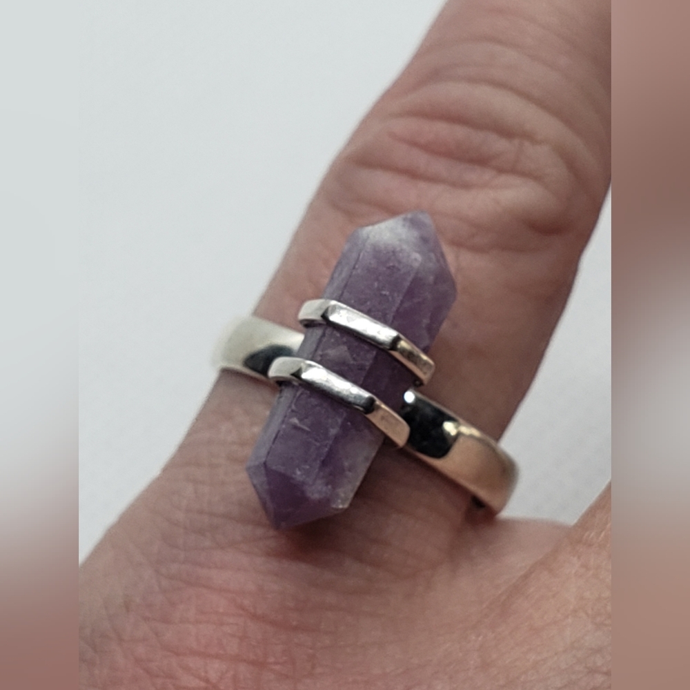 925 Silver Lepidolite Ring Sz. 8